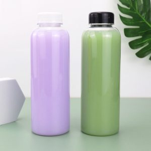 500ml 16oz round tall pet clear bottles with caps for beverage drink packaging