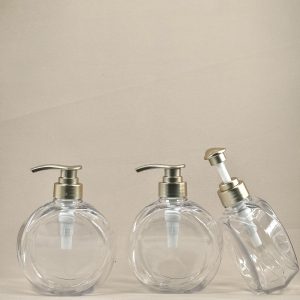 wheel shaped lotion pump bottle 16 oz 500ml clear plastic bottle with dispensing pump